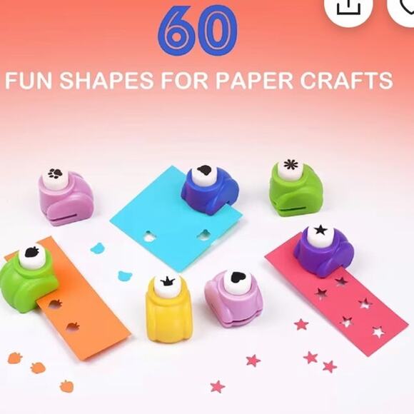 60 piece art paper stamper set kit punch out scrapbooking craft - Picture 7 of 7